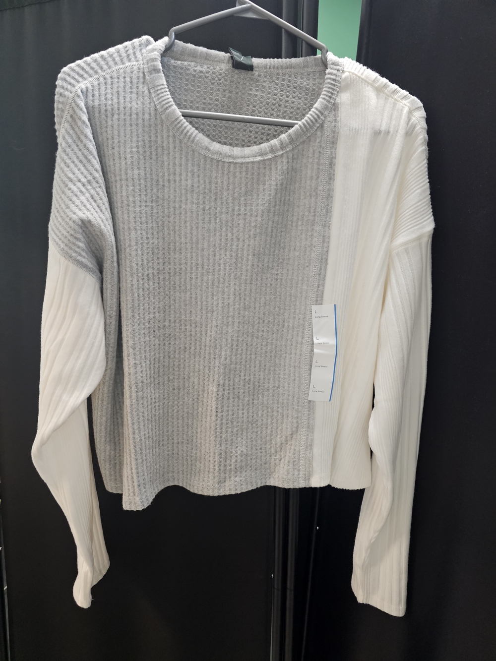 Target Light Gray Ribbed Knit Crewneck Sweater